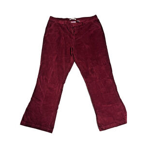 Bill Blass Corduroy Pants Women 22W Burgundy